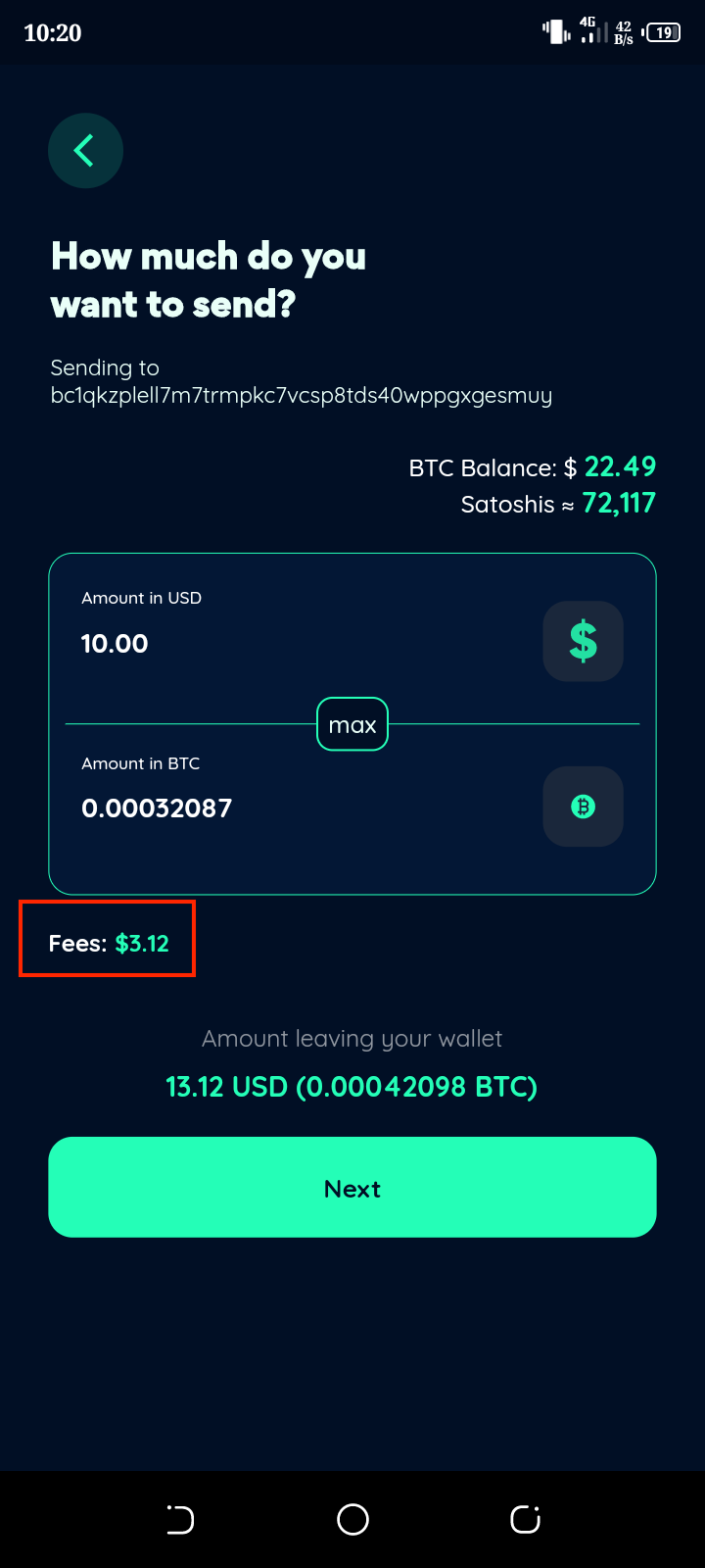 Transaction sending confirmation screen - Bitnob does not have an option to enable RBF when sending transactions.
